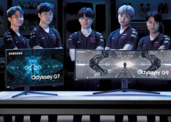 Samsung sponsors T1's professional esports team with its latest gaming monitors, Odyssey G9 and G7. / photo courtesy of Samsung Electronics