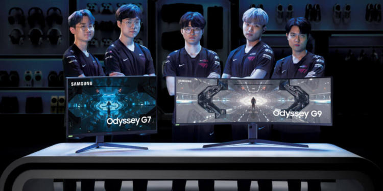 Samsung sponsors T1's professional esports team with its latest gaming monitors, Odyssey G9 and G7. / photo courtesy of Samsung Electronics