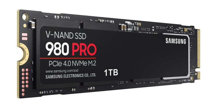 Samsung Electronics' new consumer PCIe 4.0 NVMe solid state drive (SSD) called the SSD 980 PRO. / photo courtesy of Samsung Electronics