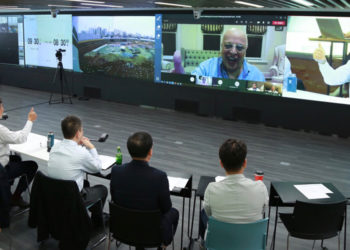 Veea CEO Allen Salmasi meets with SK E&C CEO Ahn Jae-hyun and SK E&C executive team by video conference on October 14th to discuss the Smart Safety Platform collaboration.