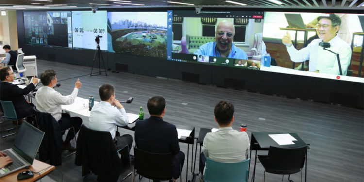 Veea CEO Allen Salmasi meets with SK E&C CEO Ahn Jae-hyun and SK E&C executive team by video conference on October 14th to discuss the Smart Safety Platform collaboration.