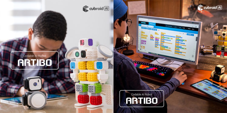 EdTech startup CUBROID develops CUBROID coding blocks and AI Coding Robot ARTIBO make coding fun and exciting for children. / Photo courtesy of CUBROID