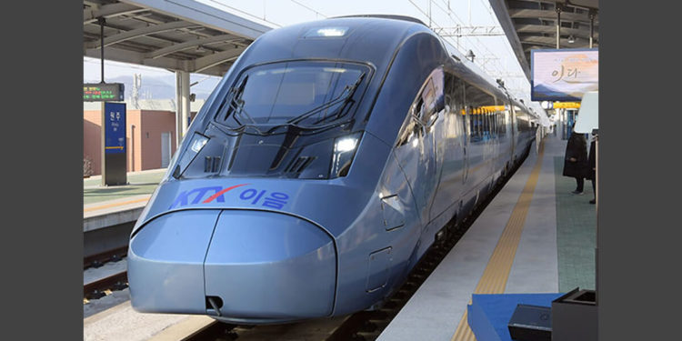 South Korea introduces the KTX-Eum, the country’s first environment-friendly, low-carbon, electrical multiple unit bullet train in Gangwon Province.