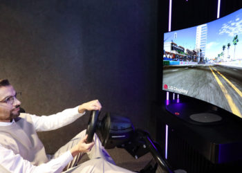LG Display’s 48-inch high-definition bendable cinematic sound OLED. / photo courtesy of LG Display