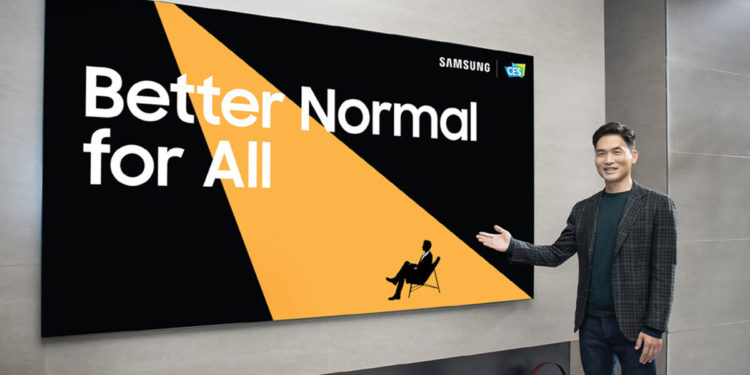 President and Head of Samsung Research presenting at the Samsung Press Conference under the the theme "Better Normal For All" during the CES 2021 event. /photo courtesy of Samsung Electronics