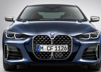 BMW showcases the vertical kidney grill design for the new BMW The 4 Series Coupe, diverging from BMW’s trademark horizontal grill. / photo courtesy of BMW