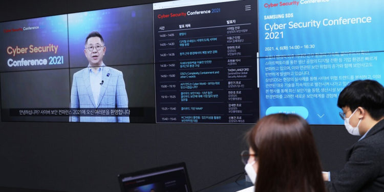 Samsung SDS held its Cybersecurity Conference 2021 on Tuesday showcasing its newest cybersecurity countermeasures and solutions to strengthen data security and combat cyber attacks amid the advancing industry digitalization. / photo courtesy of Samsung SDS