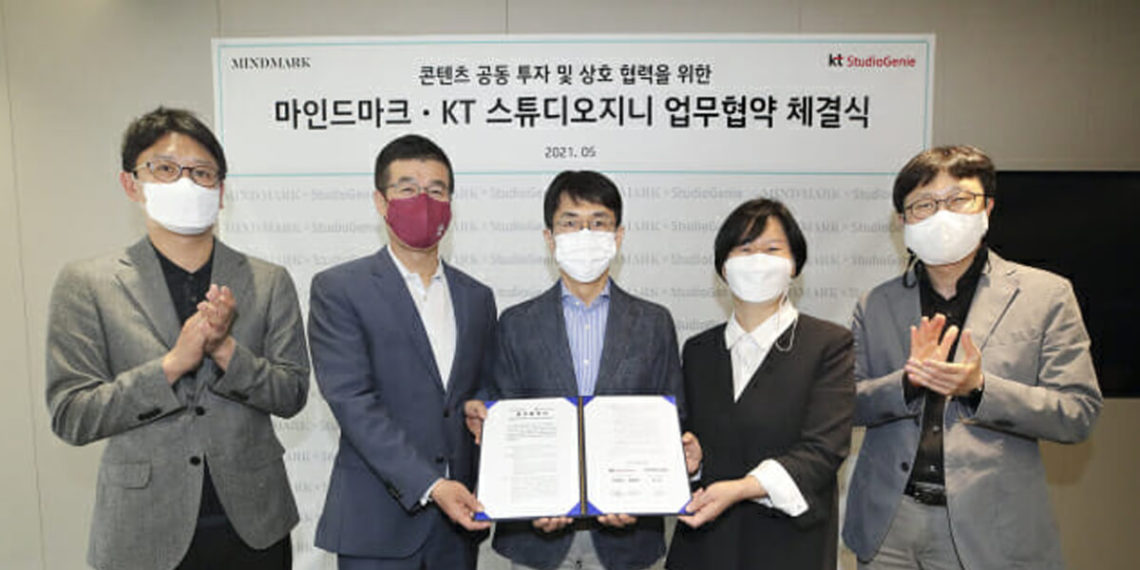 KT Studio Genie formed a strategic partnership with Shinsegae’s Mindmark to develop and distribute the drama ’Crime Puzzle’ and other original media content. / photo courtesy of KT