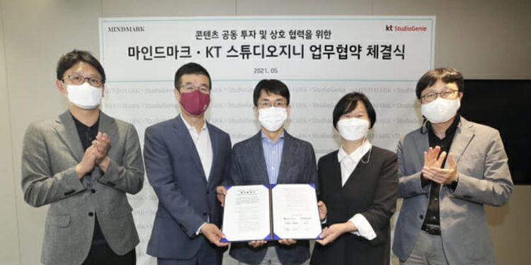 KT Studio Genie formed a strategic partnership with Shinsegae’s Mindmark to develop and distribute the drama ’Crime Puzzle’ and other original media content. / photo courtesy of KT