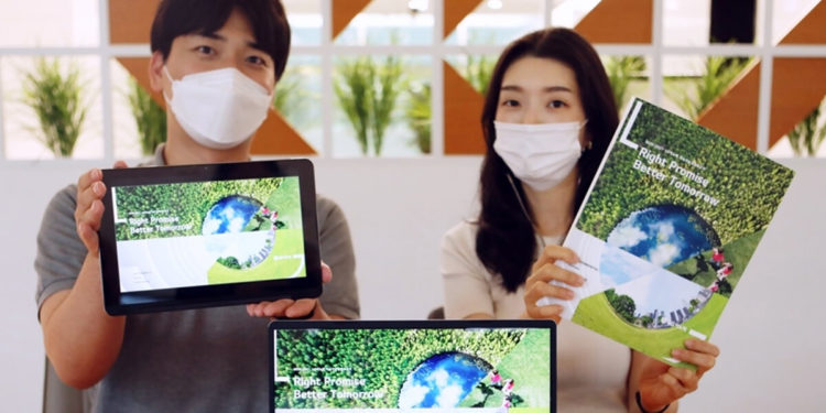LG Innotek shared its ESG company accomplishments, including increasing green management tasks, providing employee support, and assisting shareholders. / photo courtesy of LG Innotek