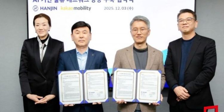 Hanjin, Kakao Mobility Sign MOU to Build AI-Powered Logistics Network